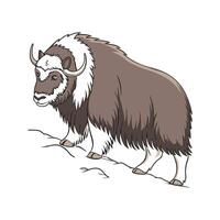 Vibrant Yak Realistic Colorful Illustration vector