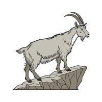 Elegant Alpine Goat in Vibrant Realistic Colors vector