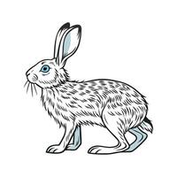 Cute Blue Rabbit Realistic Colorful Artwork vector