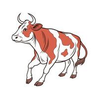 Charming Outline of Ayrshire Cow in Color vector
