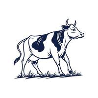 Charming Cow in Bold Outline Color vector