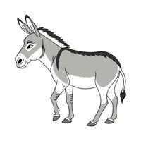 Captivating Donkey in Beautiful Outline Colors vector