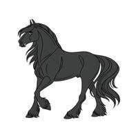 Captivating Friesian Horse in Realistic Colors vector