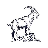 Captivating Goat in Bold Outline Style vector