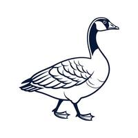 Stylish Goose in Bold Outline Realistic Colors vector