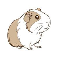 Charming Guinea Pig Classic Color Illustration vector