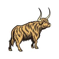 Striking Highland Cow Illustration with Creative Design vector