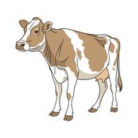 Vibrant Jersey Cow Realistic Color Illustration Design vector