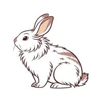 Artistic Lionhead Rabbit Color Illustration with Detail vector