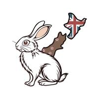 Sweet New Zealand Rabbit Realistic Color Illustration vector