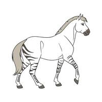 Engaging Norwegian Fjord Horse Realistic Color Illustration vector