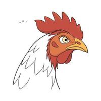 Vibrant Rhode Island Red Chicken Realistic Color Illustration vector