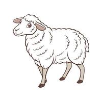 Charming Sheep Illustration on White Background. vector