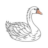 Dynamic Sebastopol Goose Realistic Color Illustration vector