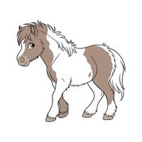Dynamic Shetland Pony Realistic Color Illustration vector