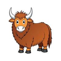 Vibrant Yak Realistic Colorful Illustration. Cartoon Art Animal Illustration. vector
