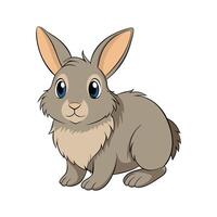 Charming Realistic Fuzzy Lop Rabbit in Color. Cartoon Art Animal Illustration. vector