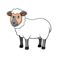 Captivating Cheviot Sheep in Realistic Color Art. Cartoon Art Animal Illustration. vector