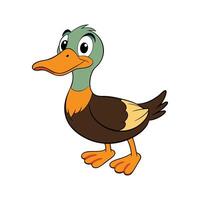 Charming Cayuga Duck Realistic Outline Illustration. Cartoon Art Animal Illustration. vector