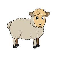 Captivating Dorset Sheep in Realistic Outline Art. Cartoon Art Animal Illustration. vector