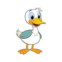 Stylish Duck in Vibrant Realistic Colors. Cartoon Art Animal Illustration. vector