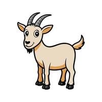 Captivating Goat in Bold Outline Style. Cartoon Art Animal Illustration. vector