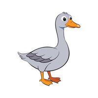 Stylish Goose in Vibrant Realistic Colors. Cartoon Art Animal Illustration. vector