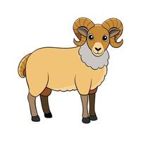 Dynamic Katahdin Sheep Color Illustration with Realistic Touch. Cartoon Art Animal Illustration. vector