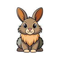 Artistic Lionhead Rabbit Color Illustration with Detail. Cartoon Art Animal Illustration. vector