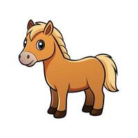 Distinctive Miniature Horse Realistic Color Illustration. Cartoon Art Animal Illustration. vector