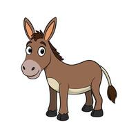 Charming Mule Realistic Color Illustration on a Clean Background. Cartoon Art Animal Illustration. vector
