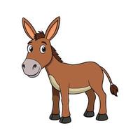 Dynamic Mule Color Illustration with Realistic Features. Cartoon Art Animal Illustration. vector