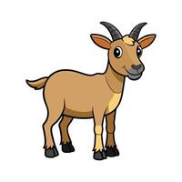 Distinctive Oberhasli Goat Realistic Color Illustration. Cartoon Art Animal Illustration. vector