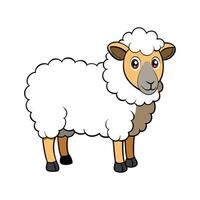 Charming Romney Sheep Realistic Color Illustration. Cartoon Art Animal Illustration. vector