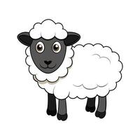 Dynamic Scottish Blackface Sheep Realistic Color Illustration. Cartoon Art Animal Illustration. vector
