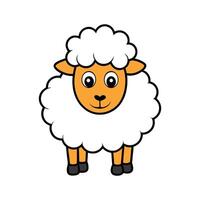 Dynamic Sheep Outline Illustration on Clean Background. Cartoon Art Animal Illustration. vector