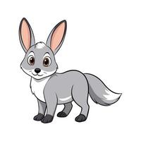 Vibrant Silver Fox Rabbit Illustration Design. Cartoon Art Animal Illustration. vector