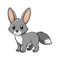 Charming Silver Fox Rabbit Realistic Art. Cartoon Art Animal Illustration. vector