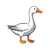 Unique Toulouse Goose Realistic Color Art. Cartoon Art Animal Illustration. vector