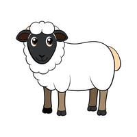 Charming Valais Blacknose Sheep Realistic Color. Cartoon Art Animal Illustration. vector