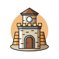 Castle Tower with Circular Stone Walls vector