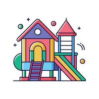 Playhouse Design with Slide and Swing vector