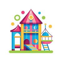 Illustration of Colorful Playhouse with Swing vector