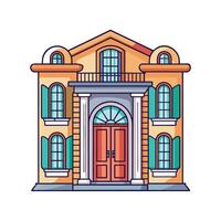 Elegant Townhouse with Tall Windows vector