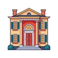 Townhouse Design with Tall Elegant Windows vector