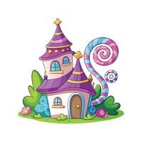 Fairy Tale Cottage with Twisted Tower vector