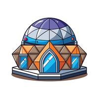 Futuristic Geodesic Dome House Design vector