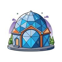 Geodesic Dome House with Futuristic Design vector