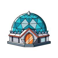 Unique Design of Geodesic Dome House vector