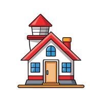 Inviting Lighthouse Keepers House with Cozy Design vector